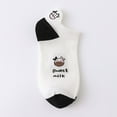 thumbnail image 1 of WHEANG Compression Socks For Women Short Bootie Fuzzy Breathable Cute Ankle Cotton Cow Pattern Japanese Heel Embroidery Cat Socks 1 Pair Black One Size, 1 of 4