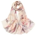 thumbnail image 1 of WHEANG Cooling Lightweight Scarf for Women Colorful Flower Print Summer Long Soft Wrap Scarf Simulation Silk Shawl Scarves Daily Wear Casual Beach Trips Breathable Scarf Brown Summer Sales Under $2, 1 of 1