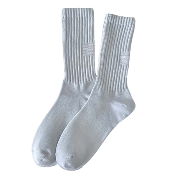WHEANG Cotton Letter Slouch Socks for Women Soft Casual Stacked Socks Breathable Crew Socks Retro Letter Pattern Stretchy & Non-Slip Socks Under $5(Color Blue One Size) Summer Sales Under $2