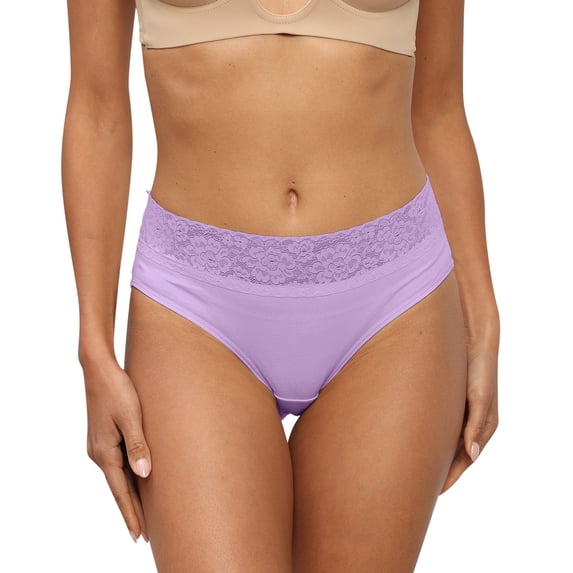 WHEANG Cotton Underwear for Women Soft Breathable Anti-Chafing Stretch Womens Underwear Panties Full Coverage Comfort Plus Size Underwear for Daily Sports Wear Purple XL