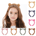 thumbnail image 1 of WHEANG Cute Animal Bear Ear Headbands for Women Trendy Soft Plush Bear Ears Non Slip Headbands Party Hair Accessories for Women Daily Makeup Shower Photo Prop Yellow, 1 of 5