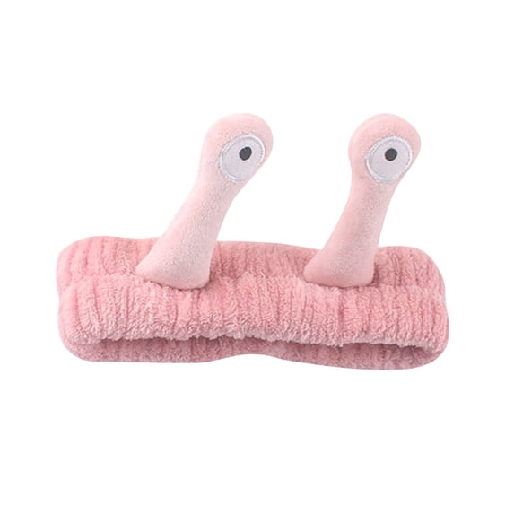 WHEANG Cute Headbands Solid Color Soft Fuzzy Face Wash Plush Snail Headband Fluffy Skincare Makeup Shower Hair Holder Stretchy Comfortable Hair Accessory Multicolor