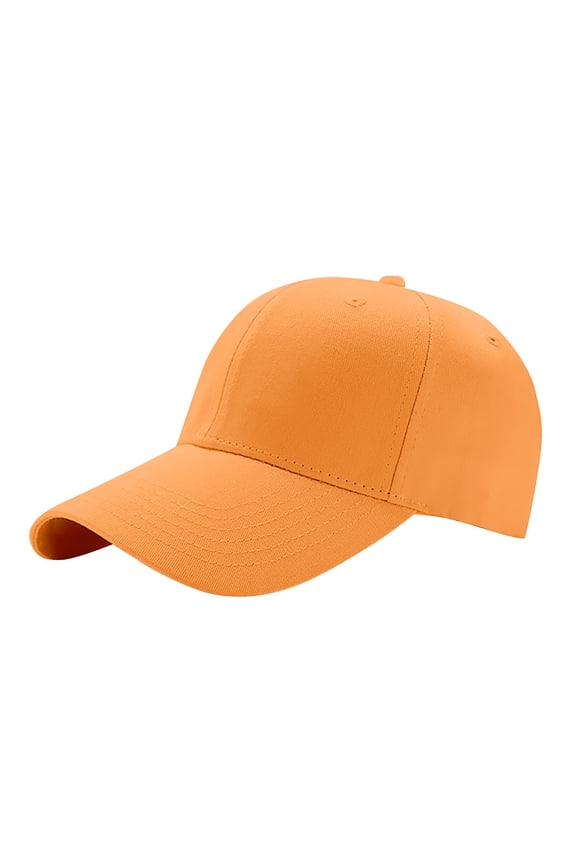 Daily Casual Baseball Caps for Women Men Classic Solid Color Hat Casual Baseball Cap Summer Sun Pre-curved Brim Hats Outdoors Sports Running Cap 1PC Orange One Size