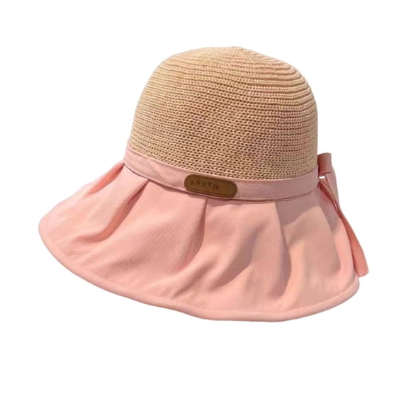 WHEANG Deep Crown Large Head Size Sun Hats for Women, Adjustable Casual Sun Protection Wide Brim Bucket Hat, Face Slimming Classic Daily Summer Fisherman Cap(Pink)