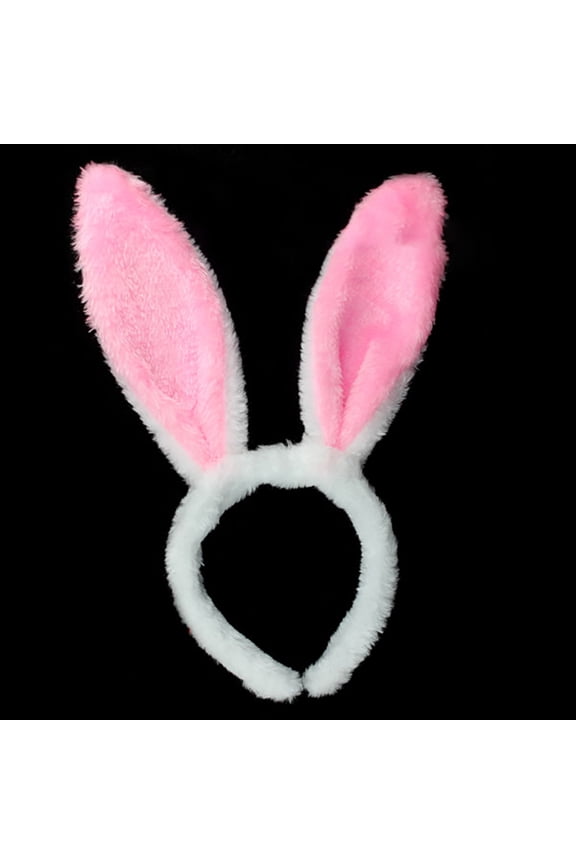 Easter Ear Headband for Women Men Fluffy Cute Bunny Pinkish-white Color Ear Headband Festival Hair Clip Headpiece Adult Rabbit Ear Headband Cute Headband Pink One Size