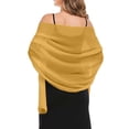 thumbnail image 1 of WHEANG Fall Fashion Must Haves Chiffon Elegant Soft Silky Wedding Bridal Evening Dress Shawl 1 Pc Yellow S-L, 1 of 5
