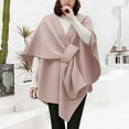 thumbnail image 1 of WHEANG Fall Fashion Must Haves Large Front Poncho Sweater Wrap Topper Knitted Elegant Shawls Cape For Fall Winter 1 Pc Pink One Size, 1 of 6