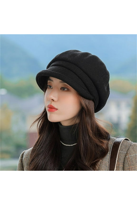 Fall Fashion Must Haves Newsboy Cap Visor Beret Soft Panels Vintage Cabbie Hat 1 Pc Black One Size