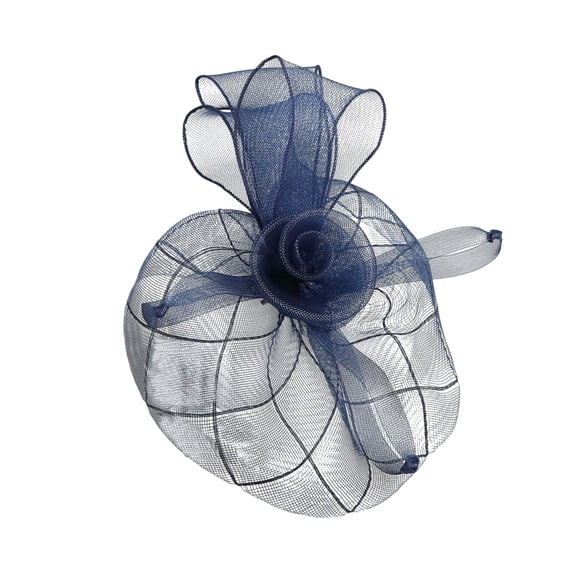 WHEANG Fascinator Headbands for Women Vintage Birdcage Veil Sheer Wide Net Mesh Party Headpiece Retro Face Cover Hair Accessories for Bridal Wedding, Tea Party Blue Size One Size