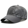 thumbnail image 1 of WHEANG Fashion Baseball Cap for Women Men Dragon Print Denim Baseball Cap Pre-curved Brim Visor Adjustable Summer Sun Cap Quick Drying Outdoor Sports Caps 1PC Dark Gray 2026 Sales Under $1, 1 of 3
