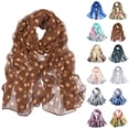 thumbnail image 1 of WHEANG Fashion Colorful Printed Scarf for Women - Summer Cooling Lightweight Scarf Shawl Retro Muslim Headscarf Wrinkle-Free Neck Scarf Under $5 Beach Cover Ups for Women Blue, 1 of 2