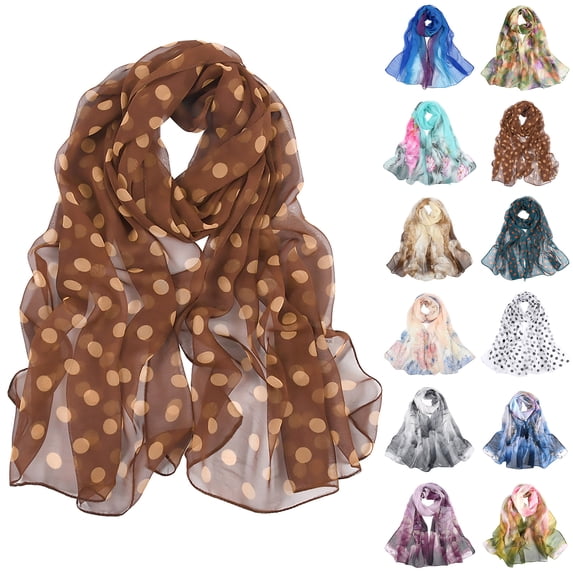 WHEANG Fashion Colorful Printed Scarf for Women - Summer Cooling Lightweight Scarf Shawl Retro Muslim Headscarf Wrinkle-Free Neck Scarf Under $5 Beach Cover Ups for Women Blue