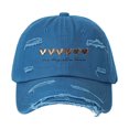 thumbnail image 1 of WHEANG Fashion Distressed Baseball Cap with 6 Small Heart Patterns Adjustable Unisex Dad Hat Summer Outing Travel Breathable Cotton Cap Retro Style Casual Sports Hat for Men Women Blue, 1 of 3