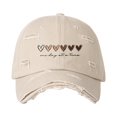 thumbnail image 1 of WHEANG Distressed Baseball Cap with 6 Small Heart Patterns Adjustable Unisex Dad Hat Summer Outing Travel Cotton Cap Retro Style Casual Sports Hat for Men Women Beige 2026 Sales Under $1, 1 of 3