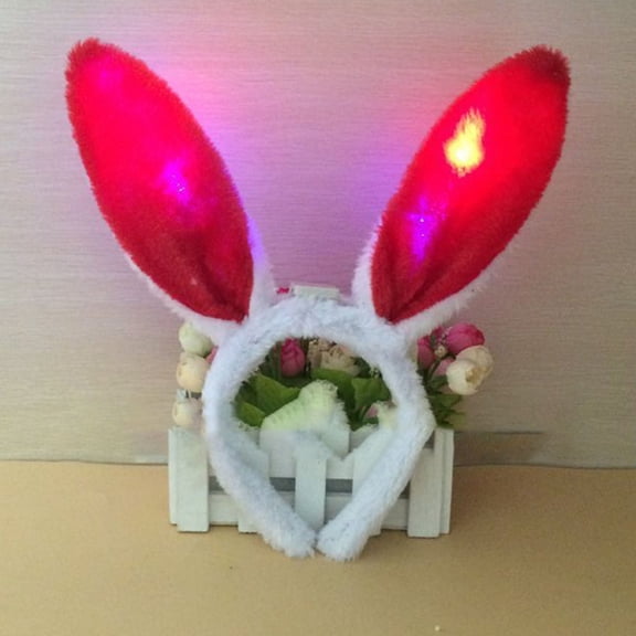 WHEANG Fashion Rabbit Ear Headband for Women Men Fluffy Cute Bunny Ear Elastic Headband Festival Hair Clip Headpiece Adult Easter Hairband Comfortable Hair Accessories Over 3 Years Old 1PC G One Size