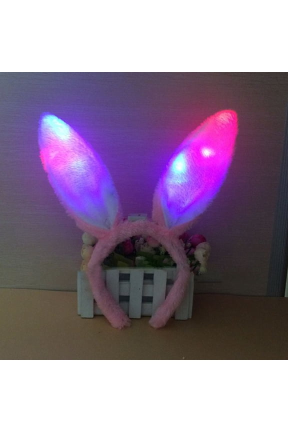 Fashion Rabbit Ear Headband for Women Men Fluffy Cute Bunny Ear Elastic Headband Festival Hair Clip Headpiece Adult Easter Hairband Comfortable Hair Accessories Over 3 Years Old 1PC B One Size
