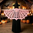 thumbnail image 1 of WHEANG Halloween Cape Shawl for Women Men Poncho Spooky Spiderweb Accessory for Party Dress‑up Stylish Spider Web Sheer Mesh Witch Cape Shawl One Size Pink, 1 of 4