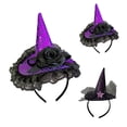 thumbnail image 1 of WHEANG Halloween Headbands for Women Halloween Witch Hat Cute Witch Costume Headpiece Holiday Party Cosplay Hair Accessories for Women Halloween Decor Purple One Size, 1 of 5