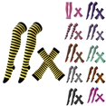 thumbnail image 1 of WHEANG Halloween Socks Gloves Set Classic Solid Striped Over The Knee Socks Fingerless Gloves Set Halloween Christmas Party Costume Accessory One Size Yellow, 1 of 4
