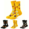 thumbnail image 1 of WHEANG Halloween Socks for Men Women Stylish Fall Casual Mid Calf Socks Fun Holiday Graphic Crew Socks Soft Stretch Novelty Socks for Holiday Party Daily Wear One Size Yellow, 1 of 3