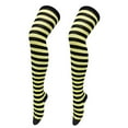 thumbnail image 1 of WHEANG High Stockings for Women Knee High Striped Stocking Socks Casual Breathable Skin-Friendly Stockings Easy Care Cute High Elasticity Over Knee Socks for Women Yellow Summer Sales Under $2, 1 of 4