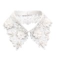 thumbnail image 1 of WHEANG Hollow Out Lace Flower-Shaped Fake Collar for Women Embroidery Shirt Half High Collar Detachable Collar Suitable Inner Layer Detachable Collar(Color White One Size), 1 of 4