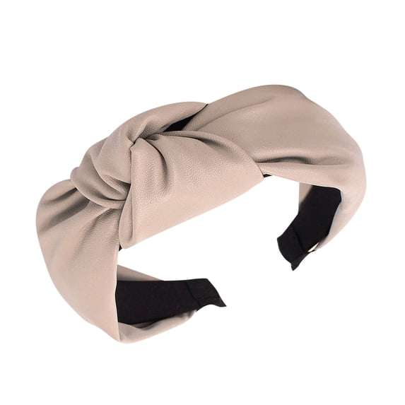 WHEANG Knotted Headbands for Women Solid Color Sweet Soft Hair Hoops Elastic Non Slip Lightweight Hair Clips Fashion Daily Cute Headband Hair Accessories for Women Travel Party Brown