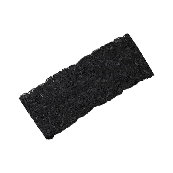 WHEANG Lace Headbands for Women Elegant Elastic Soft Stretch Lace Headbands Non Slip Fashion Daily Party Hair Accessories for Women Multiple Solid Colors Black