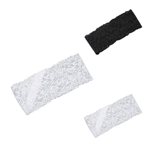 WHEANG Lace Headbands for Women Elegant Elastic Soft Stretch Lace Headbands Non Slip Fashion Daily Party Hair Accessories for Women Multiple Solid Colors White