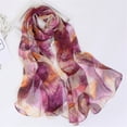 thumbnail image 1 of WHEANG Lightweight Scarf for Women Print Floral Pattern Scarf Shawl Fashion Scarves Comfortable Scarf Soft Summer Elegant Scarf Beach Sunscreen Colorful Shawls Wraps Hair Scarfs Color Purple, 1 of 2