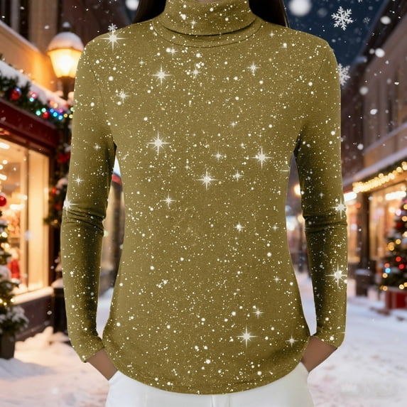 WHEANG Long Sleeve Shirts For Women Cozy Knitted Cowl Neck Long Sleeve Loose Pullover Sequin Detail Warm Fall Winter Fashion Top 1Pc Yellow M-5Xl
