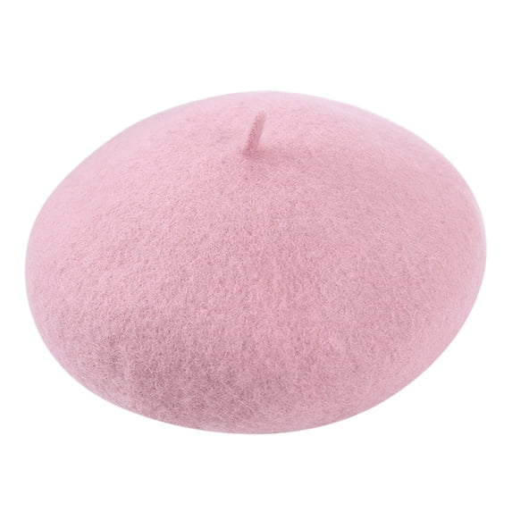 WHEANG New Beret Hat for Women Adjustable Strap Warm Fleece Lined Beanie Vintage French Style Soft Lightweight Woolen Cap Windproof Daily Outdoor Accessory Pink One Size
