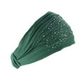 thumbnail image 1 of WHEANG Rhinestone Wide Headbands for Women Solid Color Skin Wide Hair Headbands Good Stretchy Bandeau Headbands Non Slip Simple Sweet Hair Headband Turban Elastic Hair Accessories Green One Size, 1 of 3