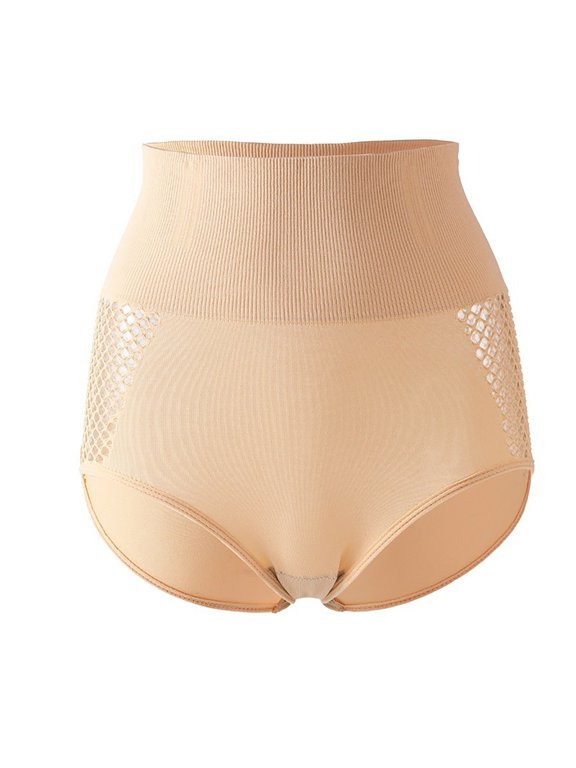 Shapewear Panties High Waist Tummy Control Butt Lifter Shapewear Shorts for Women Summer Mesh Breathable Slimming Shaper Panties All-Day Comfort Shaper Underwear Size XL Beige