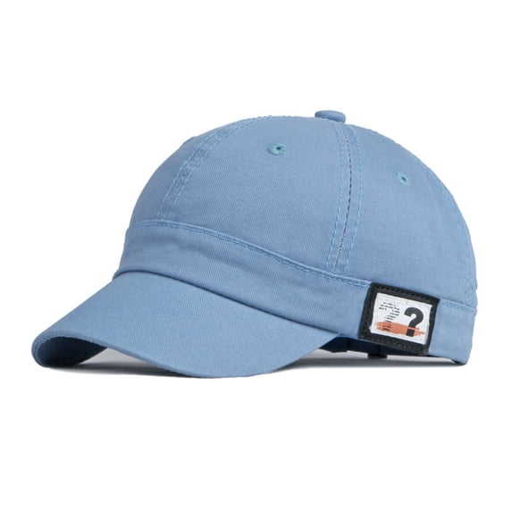 WHEANG Short Brim Baseball Cap Classic Pre-Curved Visor Daily Wear Casual Hat Curved Brim Hat Summer Sun Hat Versatile Short-brimmed Equestrian Hat Blue One Size