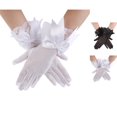 thumbnail image 1 of WHEANG Short Lace Gloves for Women Elegant Tea Bow Gloves Lightweight Soft & Stretchy Comfort Women's Lace Gloves Short Mitten for Bridal Evening Accessories Lace Gloves White 2026 Sales Under $1, 1 of 4