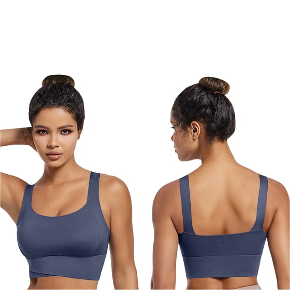 WHEANG Sports Bras for Women Yoga Beauty Sports Bra with Removable Pads High Support Workout Top Shockproof Running Athletic Vest Bra for Gym Fitness Activewear Size XL Gray