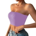 thumbnail image 1 of WHEANG Strapless Bra Women Summer Strapless Bra Breathable Daily Basic Bandeau Top Non-Slip Wireless Invisible Tube Bra Soft Stretch Comfort Casual Bandeau Strapless Bra Size M Purple, 1 of 5