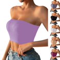 thumbnail image 1 of WHEANG Strapless Bra Women Summer Strapless Bra Breathable Daily Basic Bandeau Top Non-Slip Wireless Invisible Tube Bra Soft Stretch Comfort Casual Bandeau Strapless Bra Size XL Black, 1 of 6