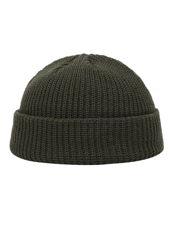 Summer Beanie for Women Men - Fashion Keep Warm Everyday Casual Knitted Hat Classic Solid Color Ski Hat Comfort Breathable Daily Commutes Hemming Hat Under $3 Green