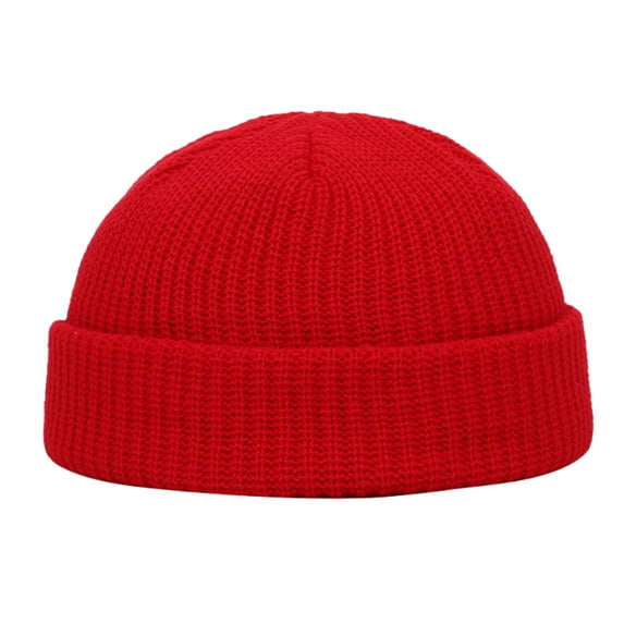 WHEANG Summer Beanie for Women Men - Fashion Keep Warm Everyday Casual Knitted Hat Classic Solid Color Ski Hat Comfort Breathable Daily Commutes Hemming Hat Under $3 Red