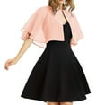 thumbnail image 1 of WHEANG Summer Chiffon Shawl Tops for Women Lightweight Flowy Cape Sleeve Sheer Topper Packable Women's Shawl Button Sunscreen Shawl Wrap Outing Travel Casual Shawl Pink Summer Sales Under $2, 1 of 2