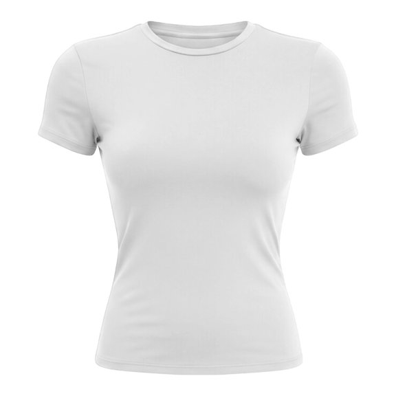 WHEANG T Shirts for Women Solid Slim Fit Short Sleeve T Shirts Soft Stretchy Basic Crew Neck Tees Casual Daily Wear Lightweight Plain Summer Tops for Women White L