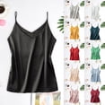 thumbnail image 1 of WHEANG Tank Tops for Women Premium Stretch Satin Camisole Tank Top Solid Adjustable Spaghetti Strap Silky Cami Undershirt Summer Sleeveless New Satin Pajamas Size 2XL Red, 1 of 4