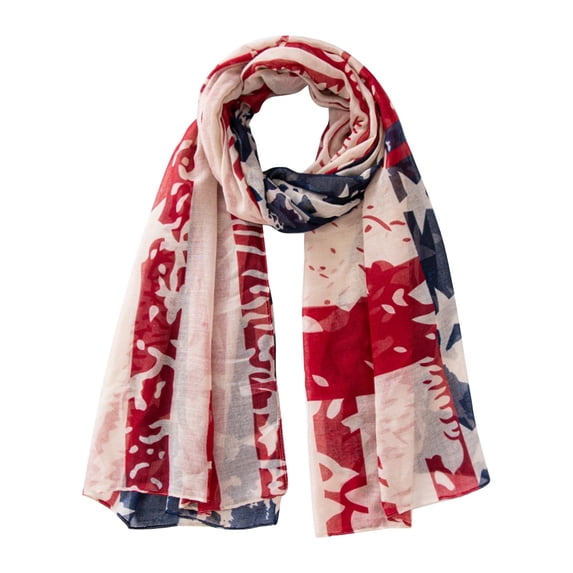 WHEANG USA Flag Scarf for Women Men Americana Flag Shawl Patriotic Wrap Stars And Stripes Scarf Elegant Flowing Scarf Sheer Scarf Vintage Flag 9th of July Scarf Multiple Styles Summer Sales Under $2
