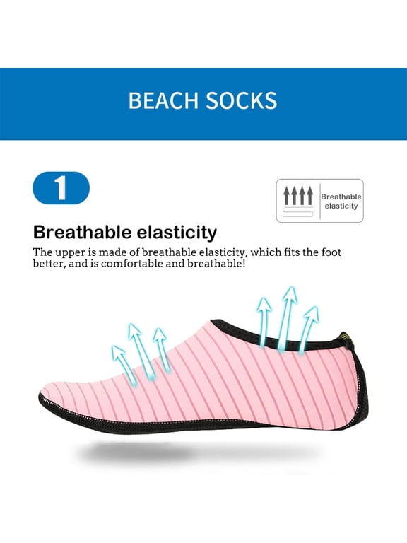 Water Socks for Women Men Barefoot Speed Dry Anti-skid Water Socks Yoga Swim Beach Pool Socks Sock-like Fit Elastic Cuffs Secure No Slipping Sweat Absorption Socks Summer Sales Under $2