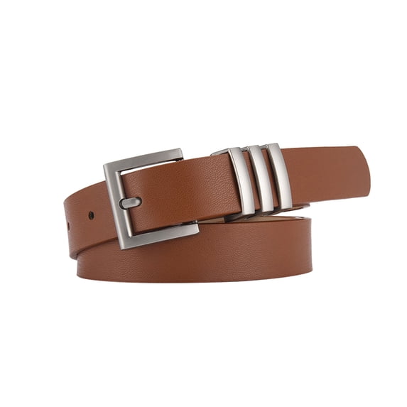 WHEANG Wide Leather Belts for Women Men PU Leather Belt with Silver Metal Buckle Premium Versatile Jean Waist Belt for Work Daily Casual Classic Fashion Belt Men(Color Beige One Size)