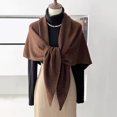 thumbnail image 1 of WHEANG Winter Clothing For Women High End Wool Blend Large Shawl Sequined Triangular Scarf Warm Versatile For Autumn Winter Brown One Size, 1 of 4