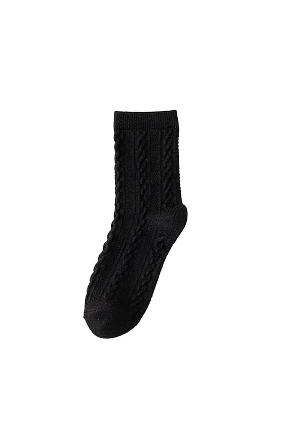 Women Color Block Multi-Color Ankle Socks Thick Fleece Lined Thermal Warm Breathable Short Socks Fashion Cozy Casual Daily Home Boot Socks for Women(Color Black One Size)