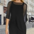 thumbnail image 1 of WHEANG Women Mesh Sheer Side Slit Sheer Poncho Shrug Short Sleeve Beach Skirt Wear Bikini Summer Beach Cover-up Fashion Shawl Irregular Loose Lazy Shawl Thin Sun Cape Women's Shawl Color Black, 1 of 2